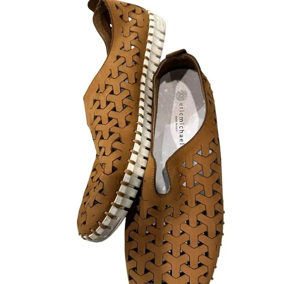 Eric Michael Brown Perforated Slip-On Shoes 40 US 10