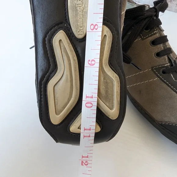 Ermenegildo Zegna Tan and Brown Leather Oxfords Mens Lace Up Sneakers