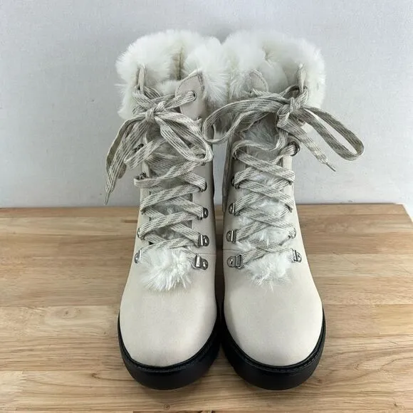 Esprit Ember Faux-Fur Lug Sole Booties- Winter White- Size 9 M- NIB