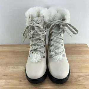 Esprit Ember Faux-Fur Lug Sole Booties- Winter White- Size 9 M- NIB