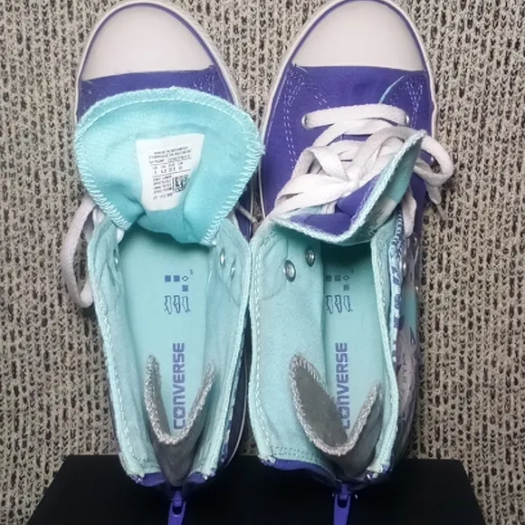 EUC Converse Chuck Taylor All Star Zip Back Spin Art Hi 647628F Rare