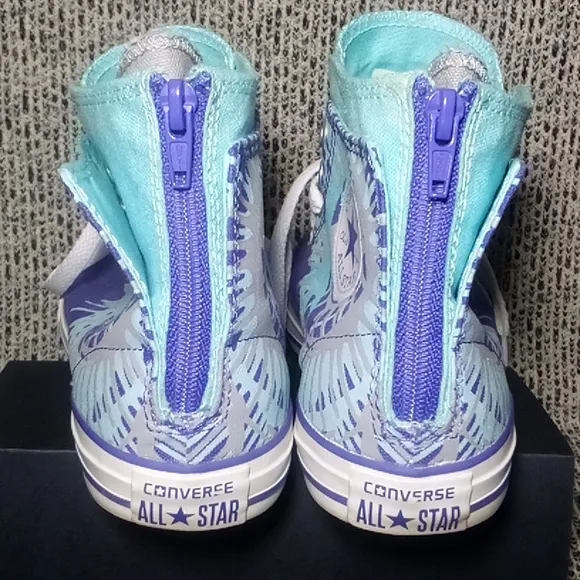 EUC Converse Chuck Taylor All Star Zip Back Spin Art Hi 647628F Rare