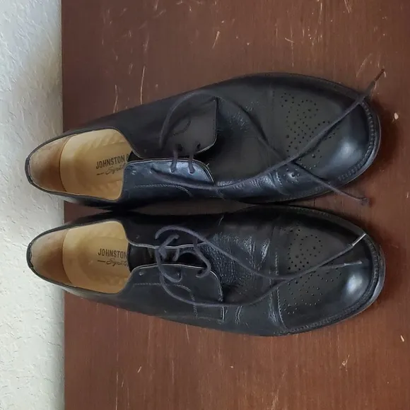 EUC. Johnston &amp; Murphy Black Oxfords, Signature Series, 9.5M, Made in It…