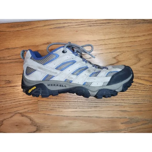 EUC Merrell Womens Moab 2 Ventilator Low Hiking Shoes J06018 Gray Blue Size 10