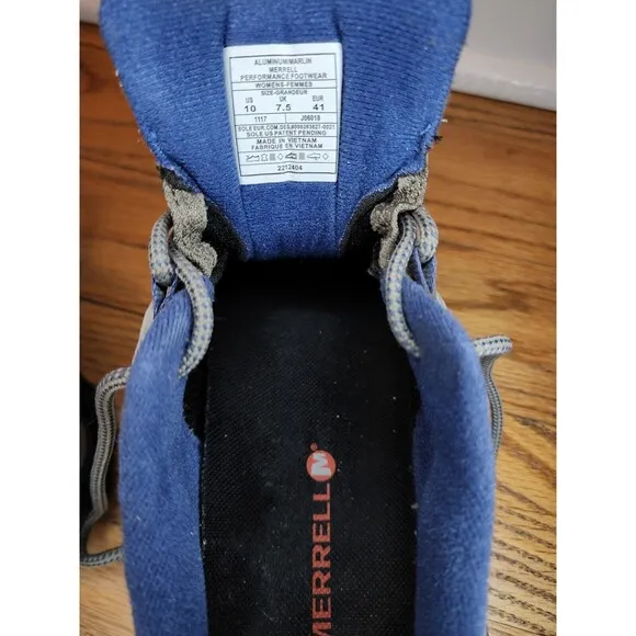 EUC Merrell Womens Moab 2 Ventilator Low Hiking Shoes J06018 Gray Blue Size 10