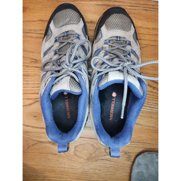 EUC Merrell Womens Moab 2 Ventilator Low Hiking Shoes J06018 Gray Blue Size 10