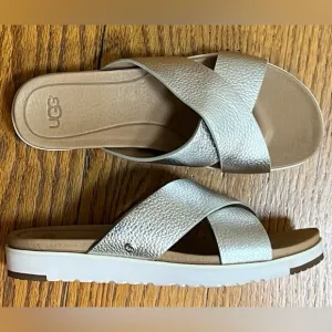 EUC UGG Slide Platforms, Silver