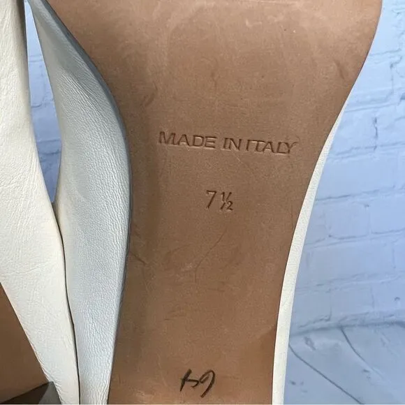 Everlane bone ivory leather chunky block heels size 7.5 NEW
