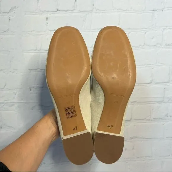 Everlane cream suede leather chunky block heels size 7.5 NEW