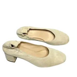 Everlane cream suede leather chunky block heels size 7.5 NEW