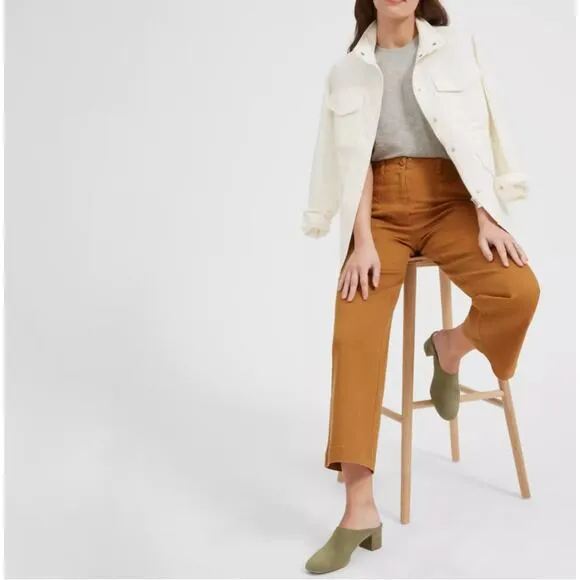 Everlane Green Suede round toe mule Heels