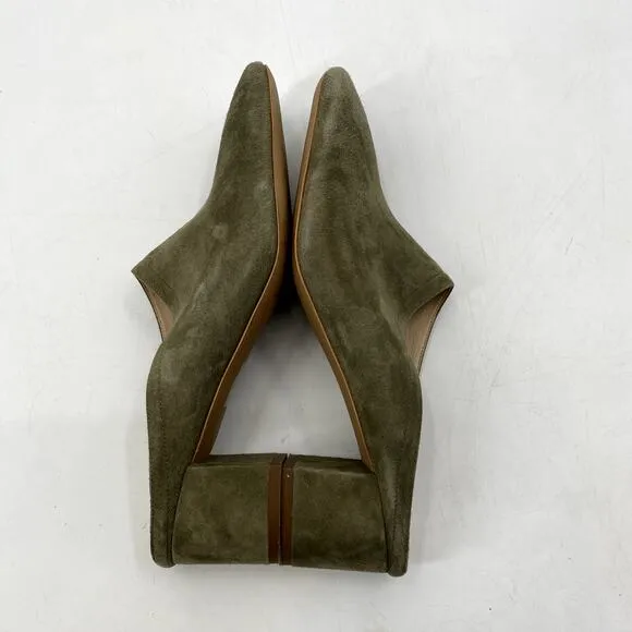 Everlane Green Suede round toe mule Heels