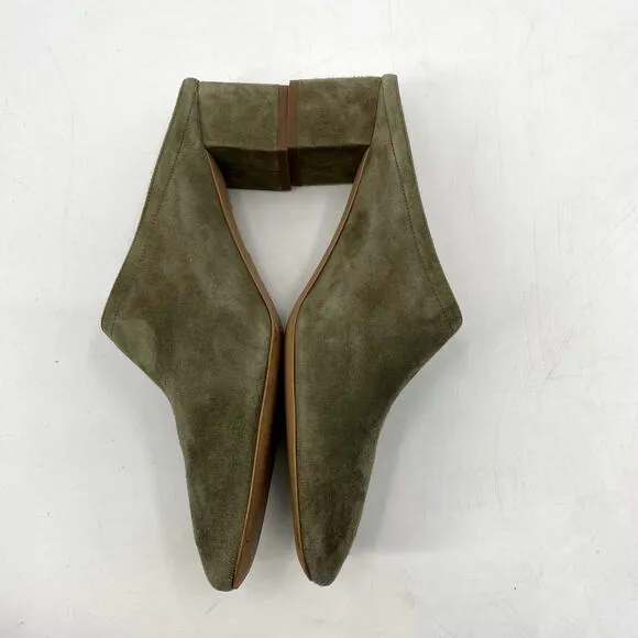 Everlane Green Suede round toe mule Heels