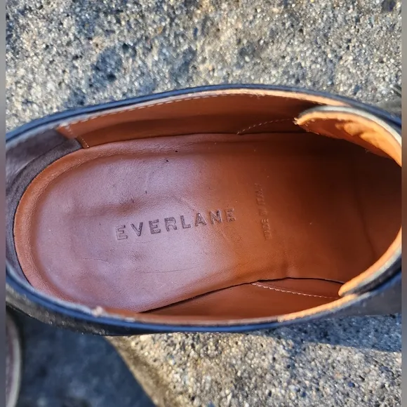 Everlane Heeled Black Italian Leather Lace Up Oxfords