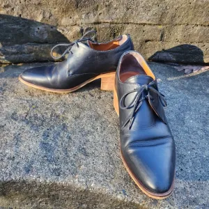 Everlane Heeled Black Italian Leather Lace Up Oxfords