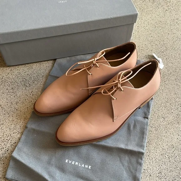 Everlane Leather Oxfords Size 7.5 New With Box And Dust Bag