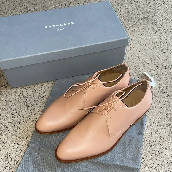 Everlane Leather Oxfords Size 7.5 New With Box And Dust Bag