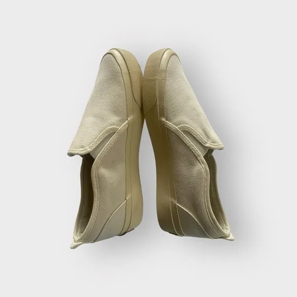 Everlane Off White Organic Cotton Canvas Slip On Sneakers Sz 7W