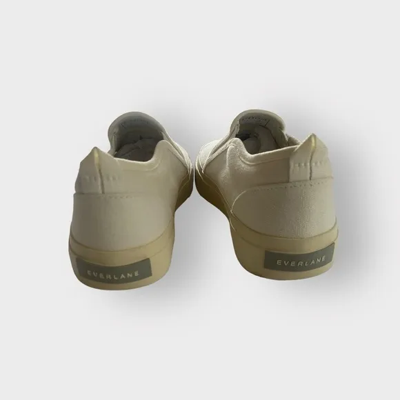 Everlane Off White Organic Cotton Canvas Slip On Sneakers Sz 7W