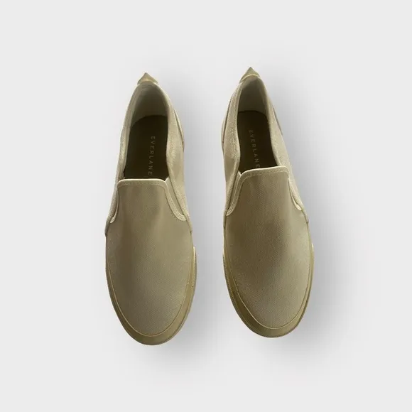 Everlane Off White Organic Cotton Canvas Slip On Sneakers Sz 7W