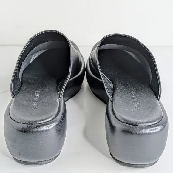 Everlane Shoes Puffa Womens 7.5 Black Leather Platform Mules Clogs Closed Toe