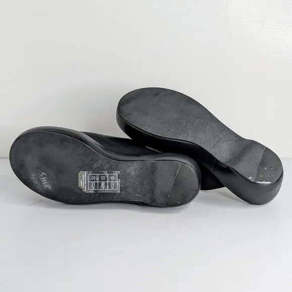 Everlane Shoes Puffa Womens 7.5 Black Leather Platform Mules Clogs Closed Toe