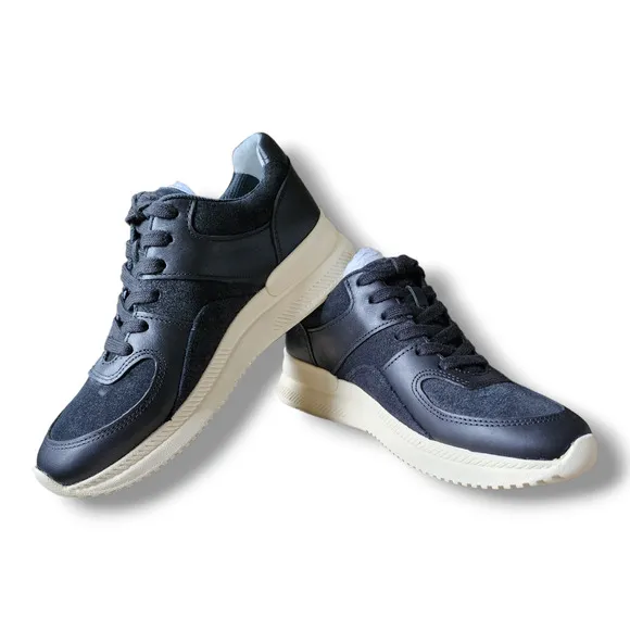 Everlane The Trainer Black Leather Sneakers Women's Size 6