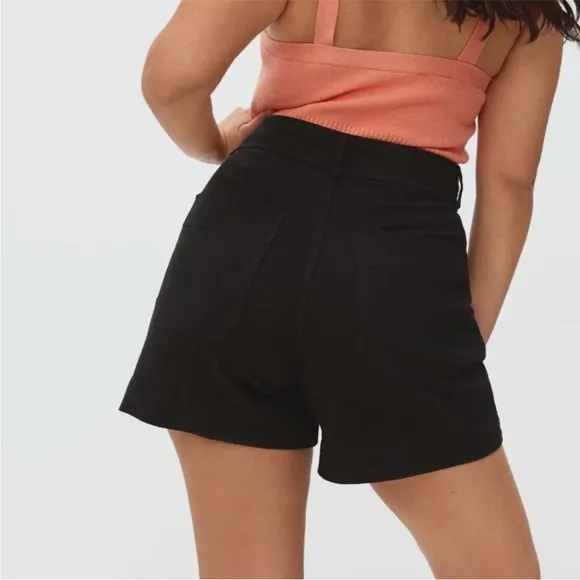 Everlane The Way-High Twill Canvas Short in Black Beach Resortwear High Rise