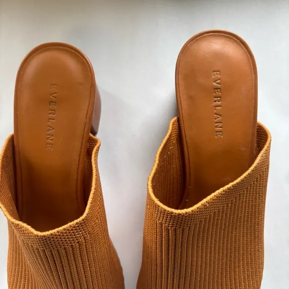 Everlane Womens The Glove Mule In Reknit Brown Slip On Peep Toe