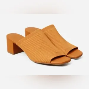 Everlane Womens The Glove Mule In Reknit Brown Slip On Peep Toe
