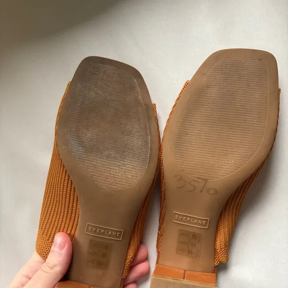 Everlane Womens The Glove Mule In Reknit Brown Slip On Peep Toe