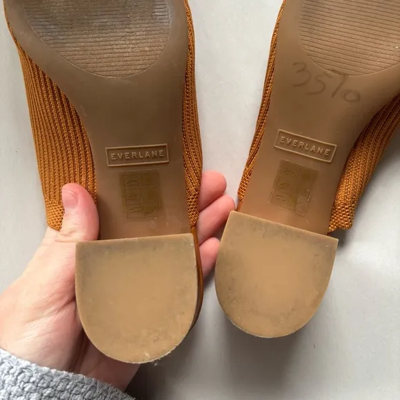 Everlane Womens The Glove Mule In Reknit Brown Slip On Peep Toe