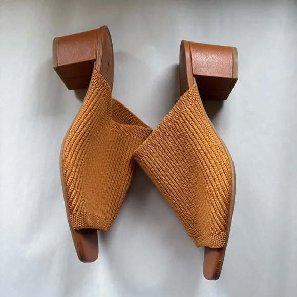 Everlane Womens The Glove Mule In Reknit Brown Slip On Peep Toe