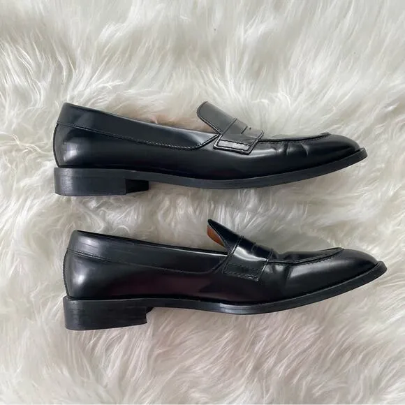 Everlane Womens The Modern Penny Loafer Black Leather Oxfords Structured Pointed