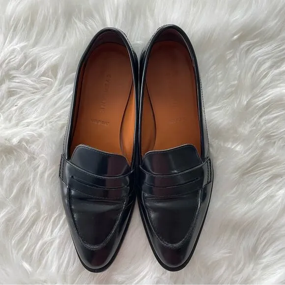 Everlane Womens The Modern Penny Loafer Black Leather Oxfords Structured Pointed
