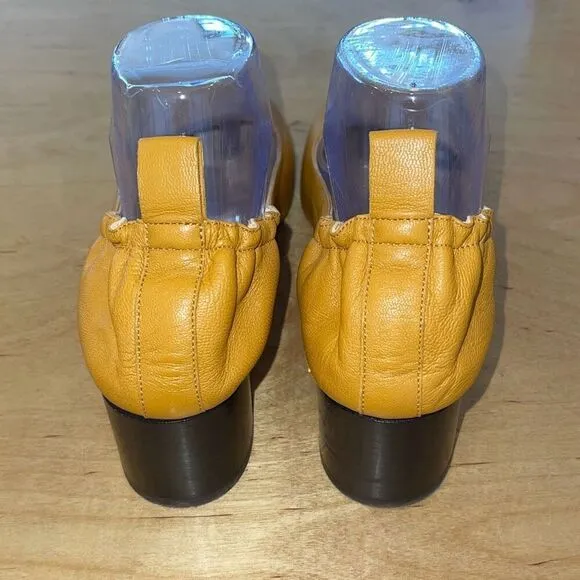 Everlane Womens Leather Slip On Day Heels Mustard Size 9
