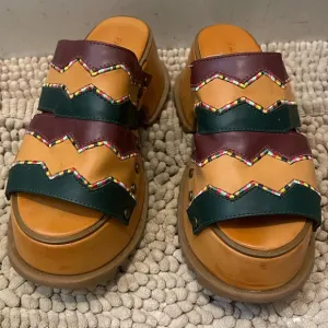 Farm Rio Multi Color Clog Slides NWOT