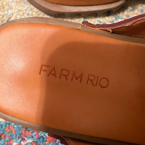 Farm Rio Multi Color Clog Slides NWOT
