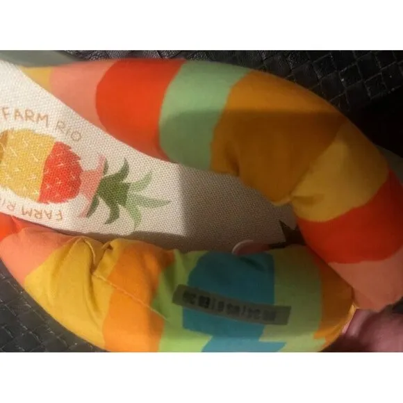 Farm Rio Puffy Rainbow Pineapple Flip Flop Sandals Slides Women US 6 EU 36 New