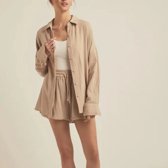 Favorite daughter slip it on short cotton gauze NWT