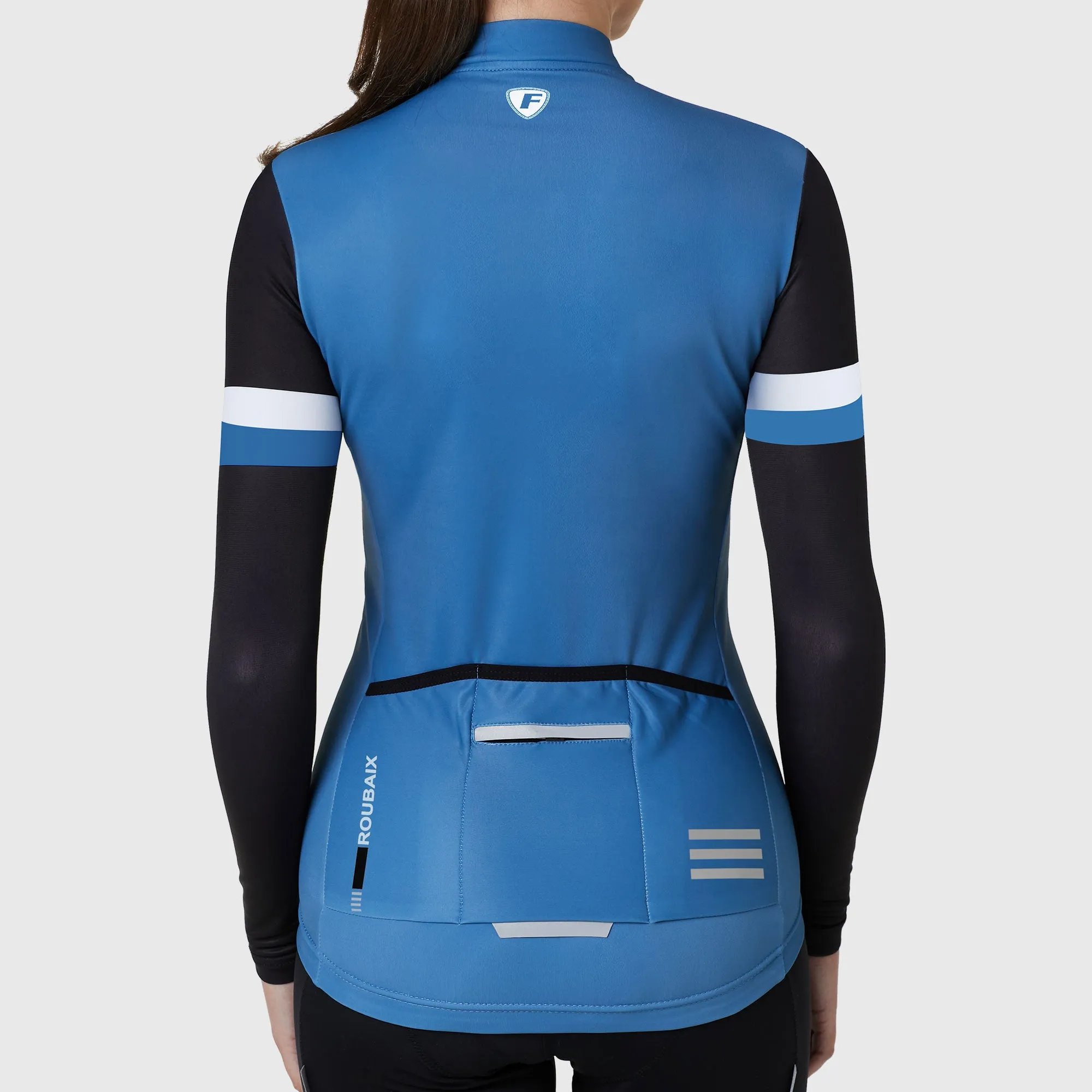 Fdx Women's & Girl's Set Limited Edition Thermal Roubaix Long Sleeve Cycling Jersey & Bib Tights - Blue