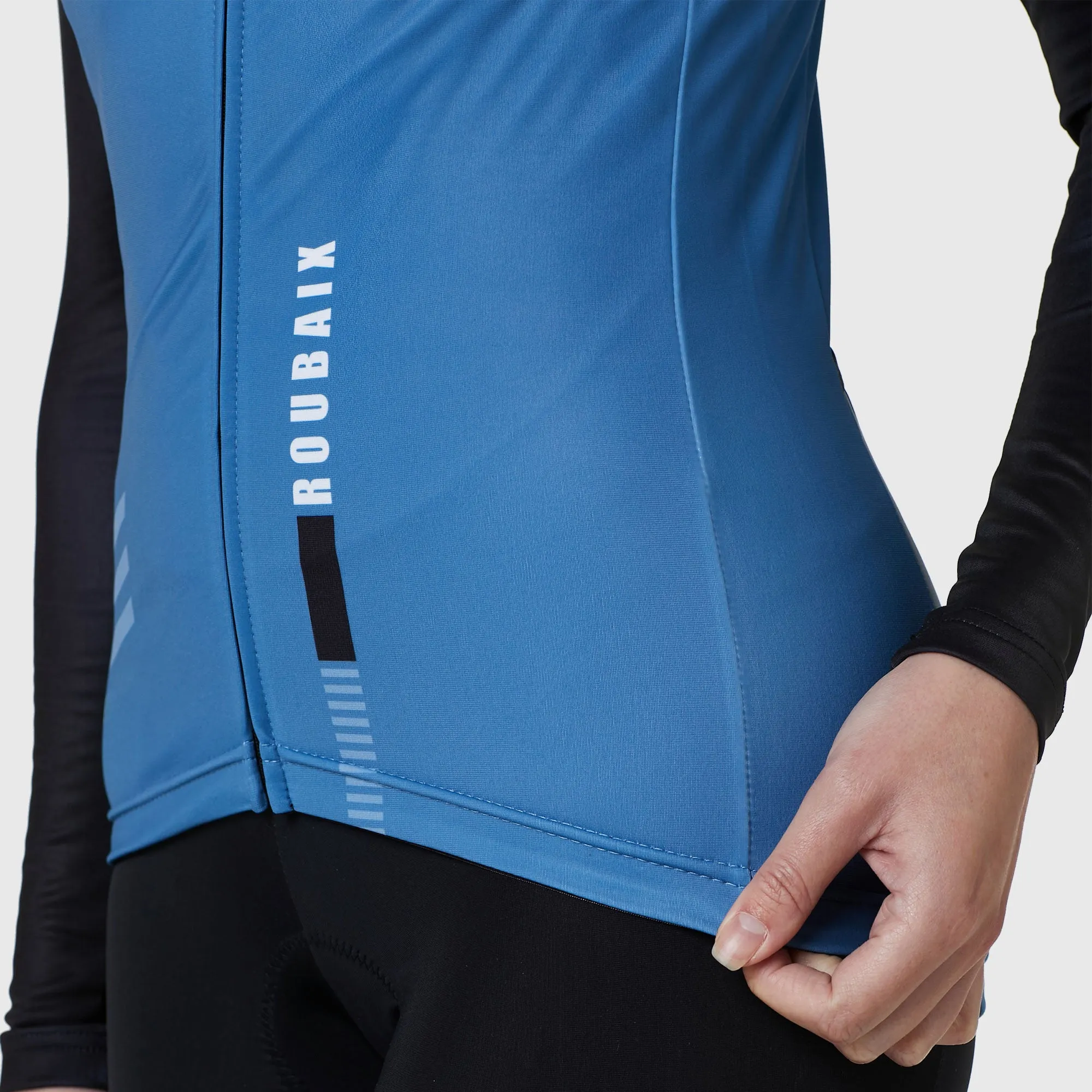 Fdx Women's & Girl's Set Limited Edition Thermal Roubaix Long Sleeve Cycling Jersey & Bib Tights - Blue