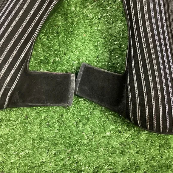 FENDI Vintage Black Gray Striped Heels 9 N