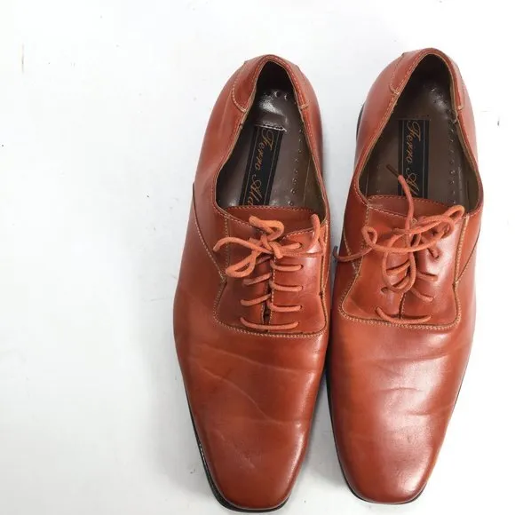 Ferro Aldo Leather Oxfords Brown/Orange Size 9