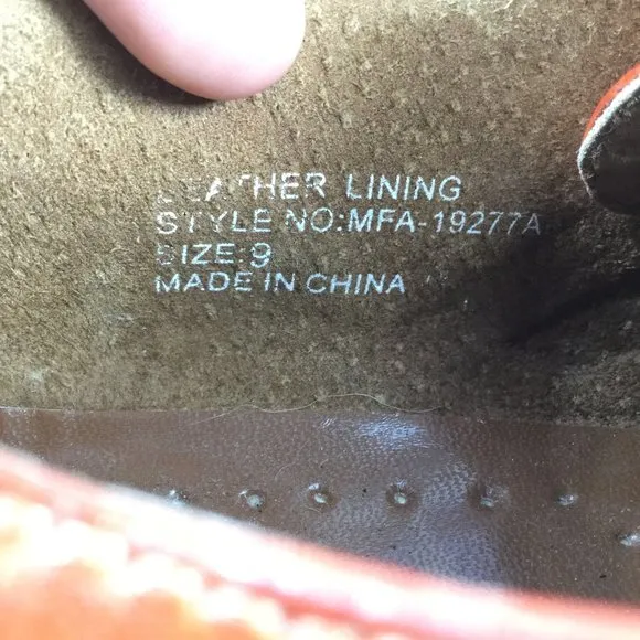 Ferro Aldo Leather Oxfords Brown/Orange Size 9