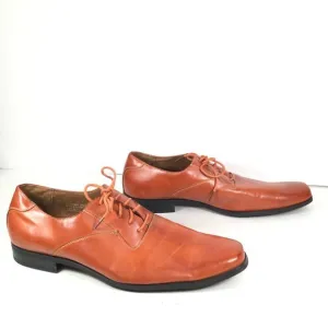 Ferro Aldo Leather Oxfords Brown/Orange Size 9