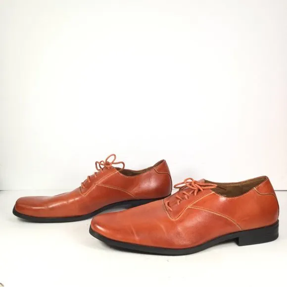 Ferro Aldo Leather Oxfords Brown/Orange Size 9