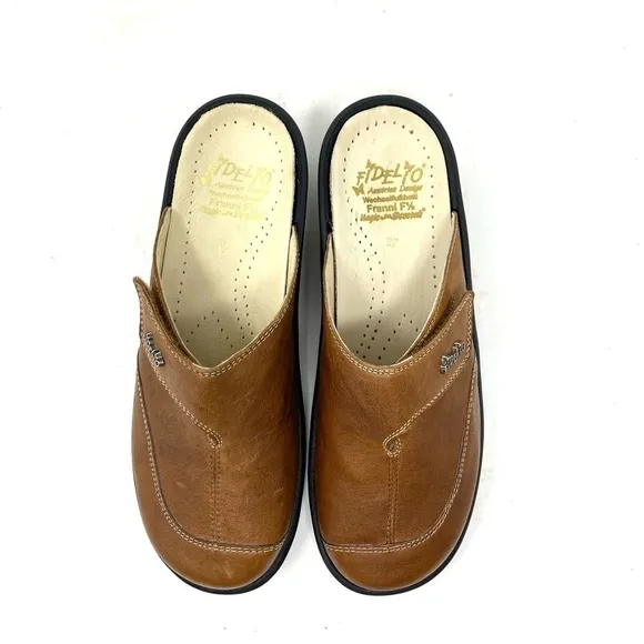 Fidelio Hallux Franni Bunion Relief Clogs Brown Leather