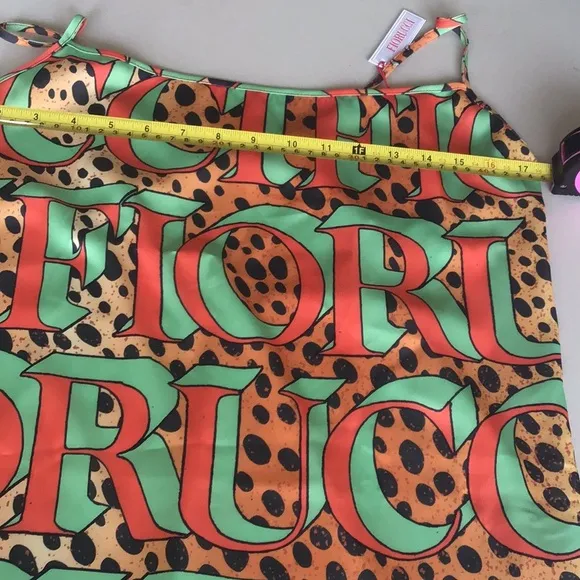Fiorucci leopard print logo slip mini dress