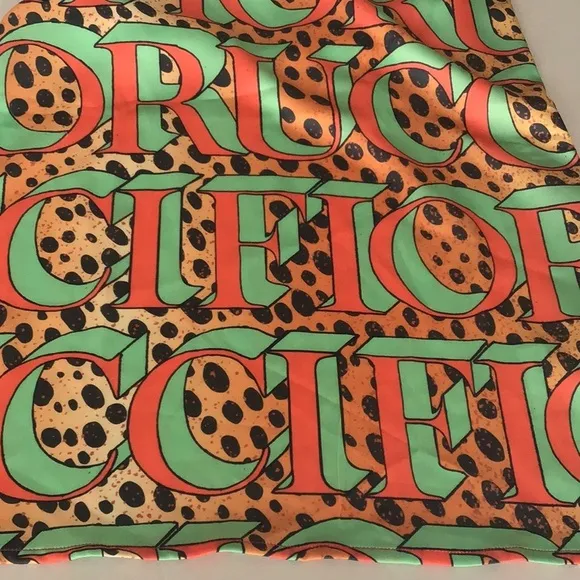 Fiorucci leopard print logo slip mini dress